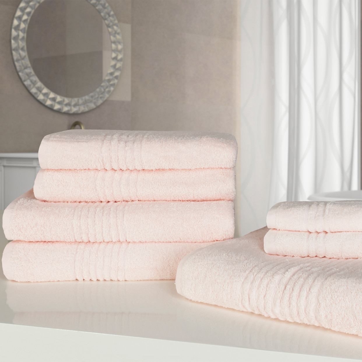 Dreamscene Towel Bale 7 Piece - Pale Pink>