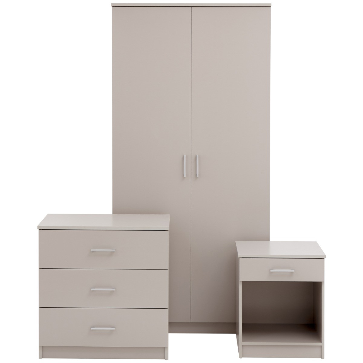 Panama 3 Piece Bedroom Furniture Set - Grey>