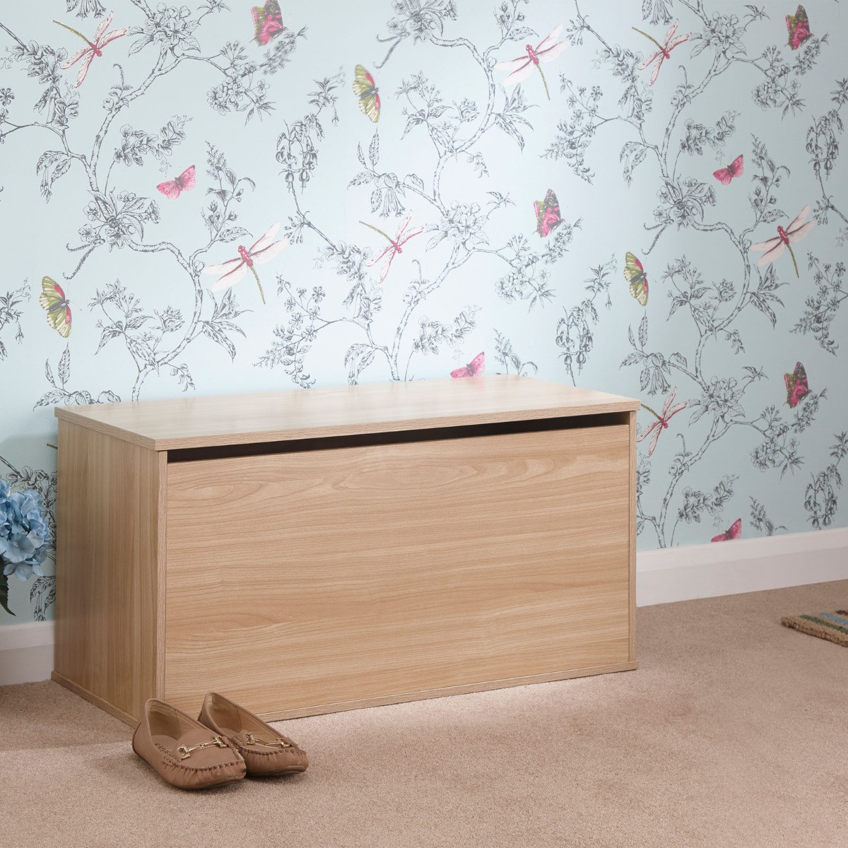 Panama Ottoman Storage Box - Oak>