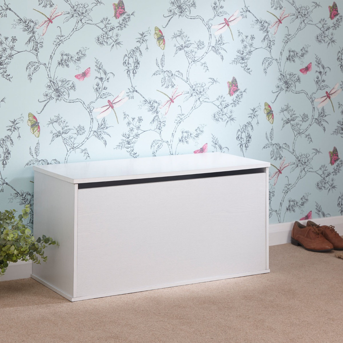 Panama Ottoman Storage Box - White>