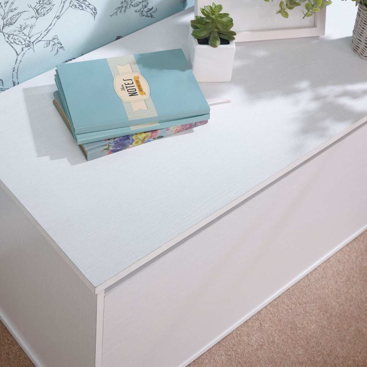 Panama Ottoman Storage Box - White>