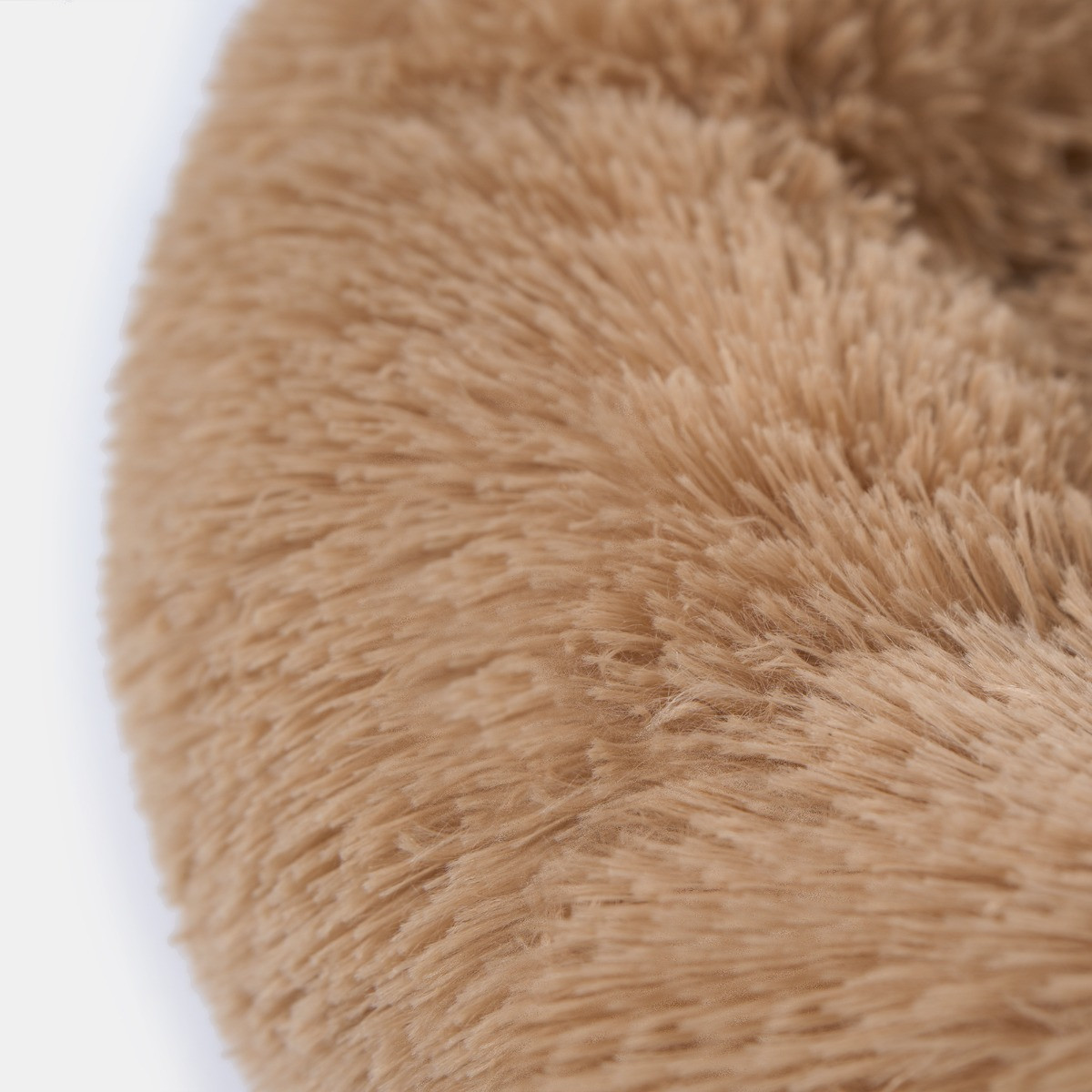 OHS Fluffy Round Calming Pet Bed, Natural - Medium>