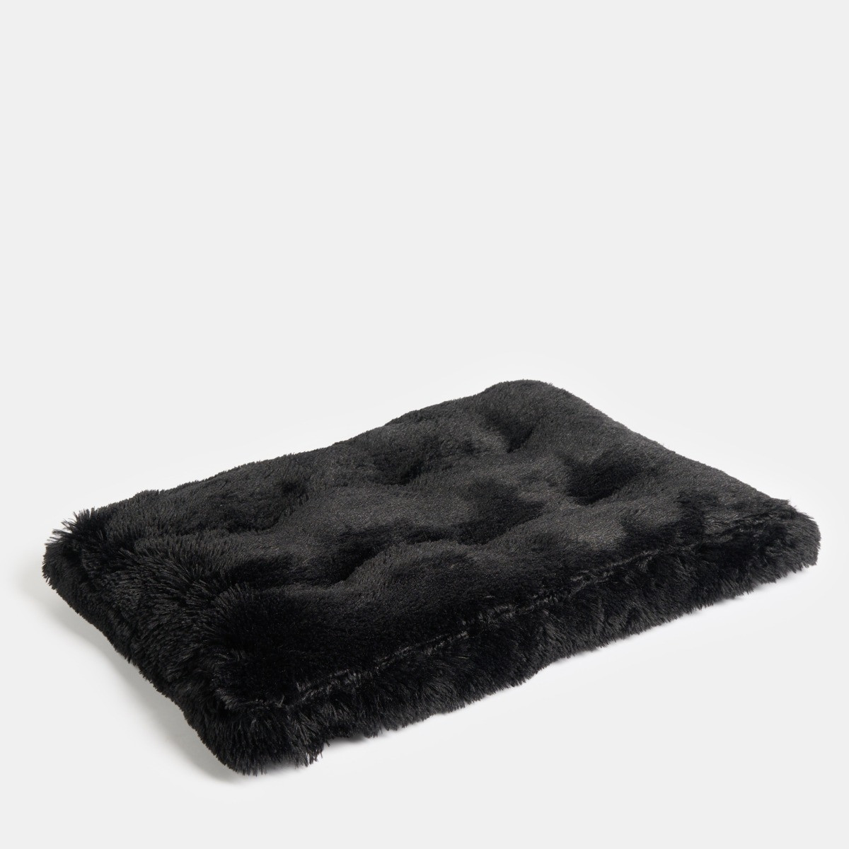 OHS Rectangular Fluffy Mat Pet Bed - Black >