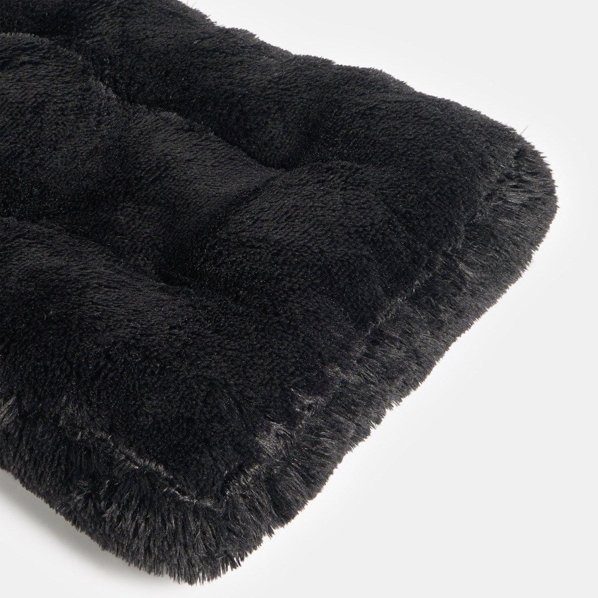 OHS Rectangular Fluffy Mat Pet Bed - Black >