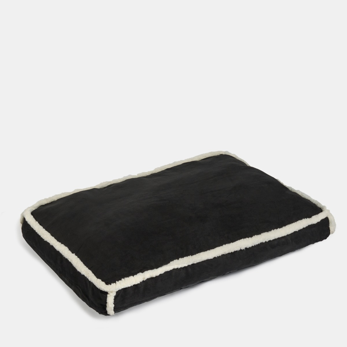OHS Sherpa Binded Rectangle Pet Mat, Black/Cream - Large>