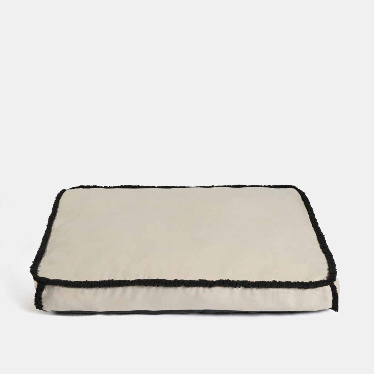 OHS Sherpa Binded Rectangle Pet Mat - Cream/Black>