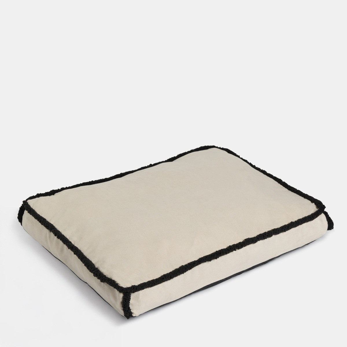 OHS Sherpa Binded Rectangle Pet Mat, Cream/Black - Large>