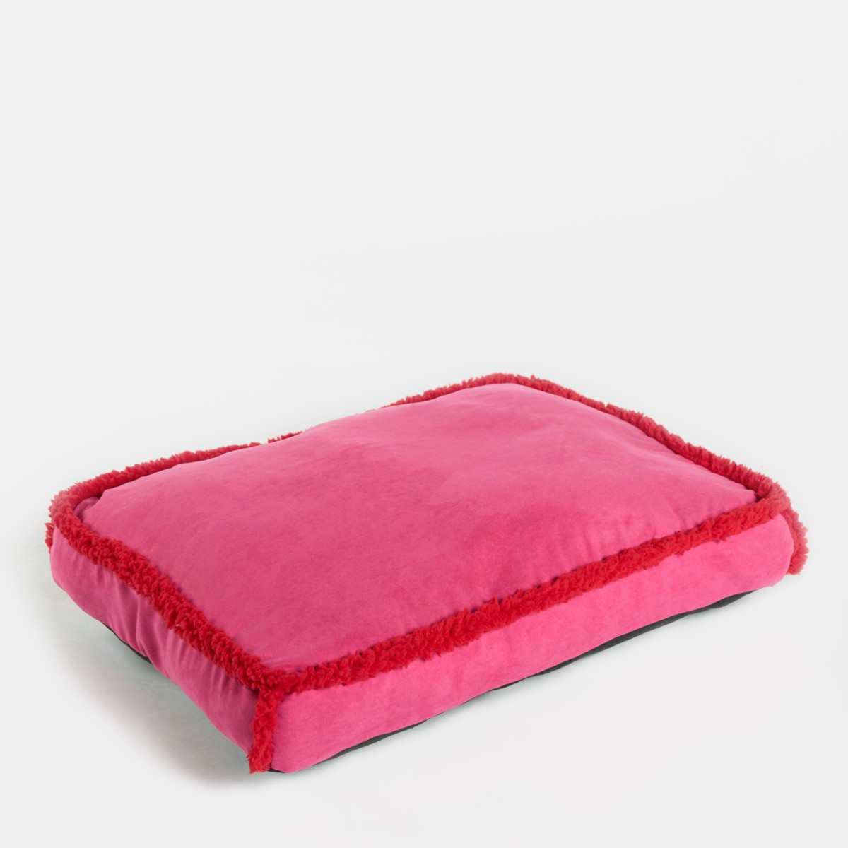 OHS Sherpa Binded Rectangle Pet Mat, Pink/Red - Medium>