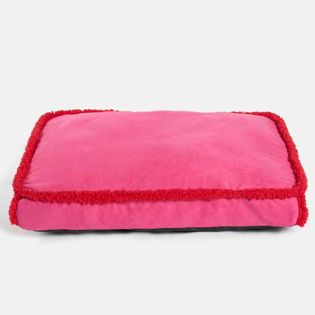 OHS Sherpa Binded Rectangle Pet Mat, Pink/Red - Large>