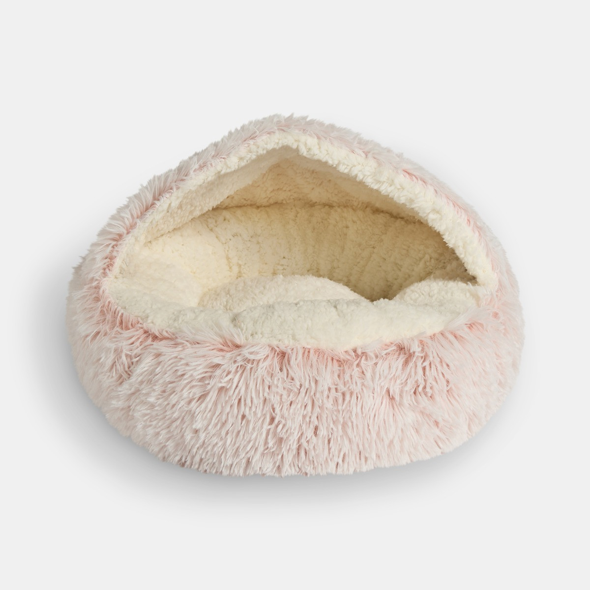 OHS Half Dome Fluffy Pet Bed - Blush>
