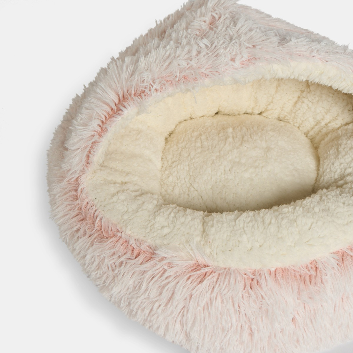 OHS Half Dome Fluffy Pet Bed - Blush>