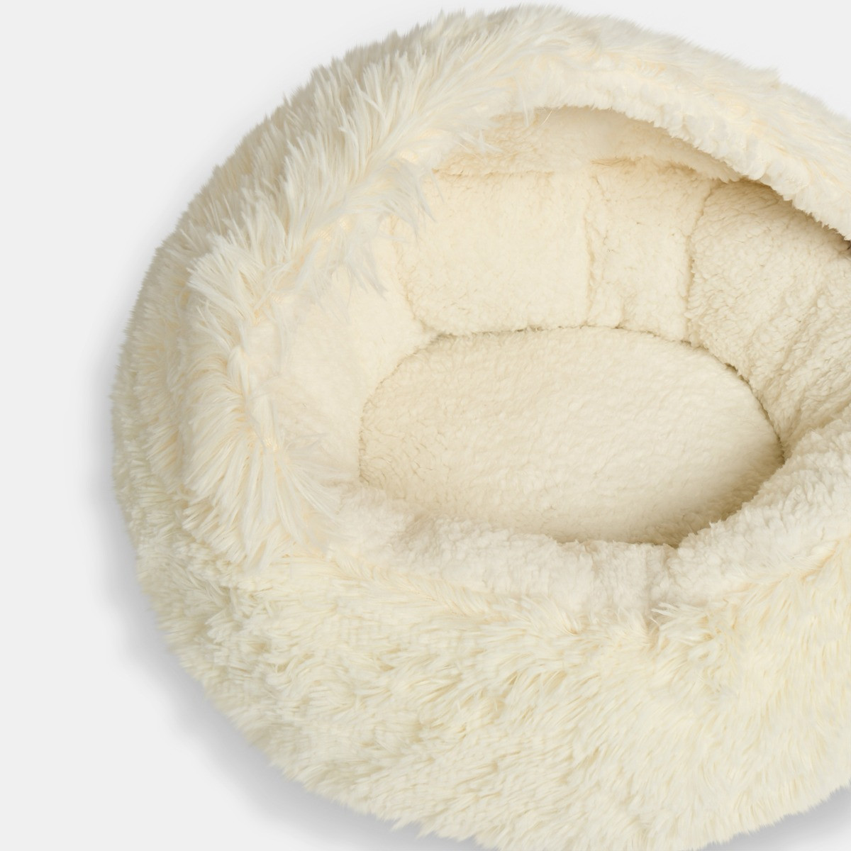 OHS Half Dome Fluffy Pet Bed - Cream>