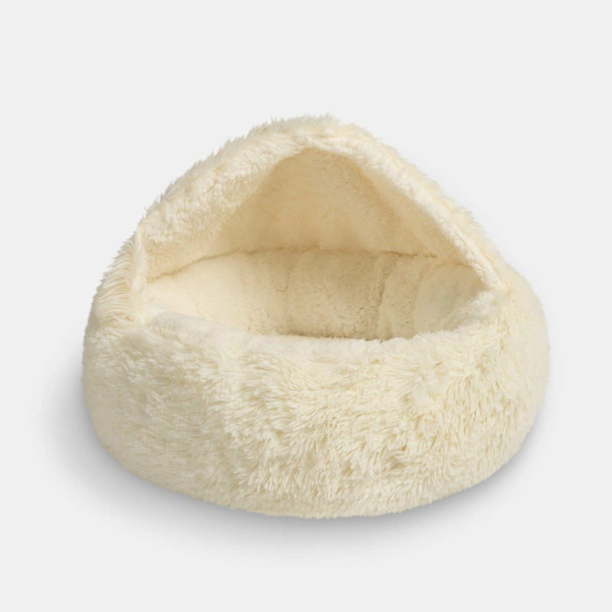 OHS Half Dome Fluffy Pet Bed - Cream>