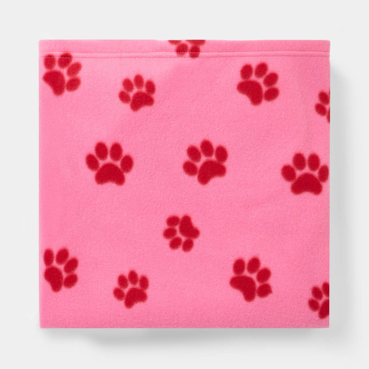 OHS Pet Paw Print Fleece Throw - Pink/Red>