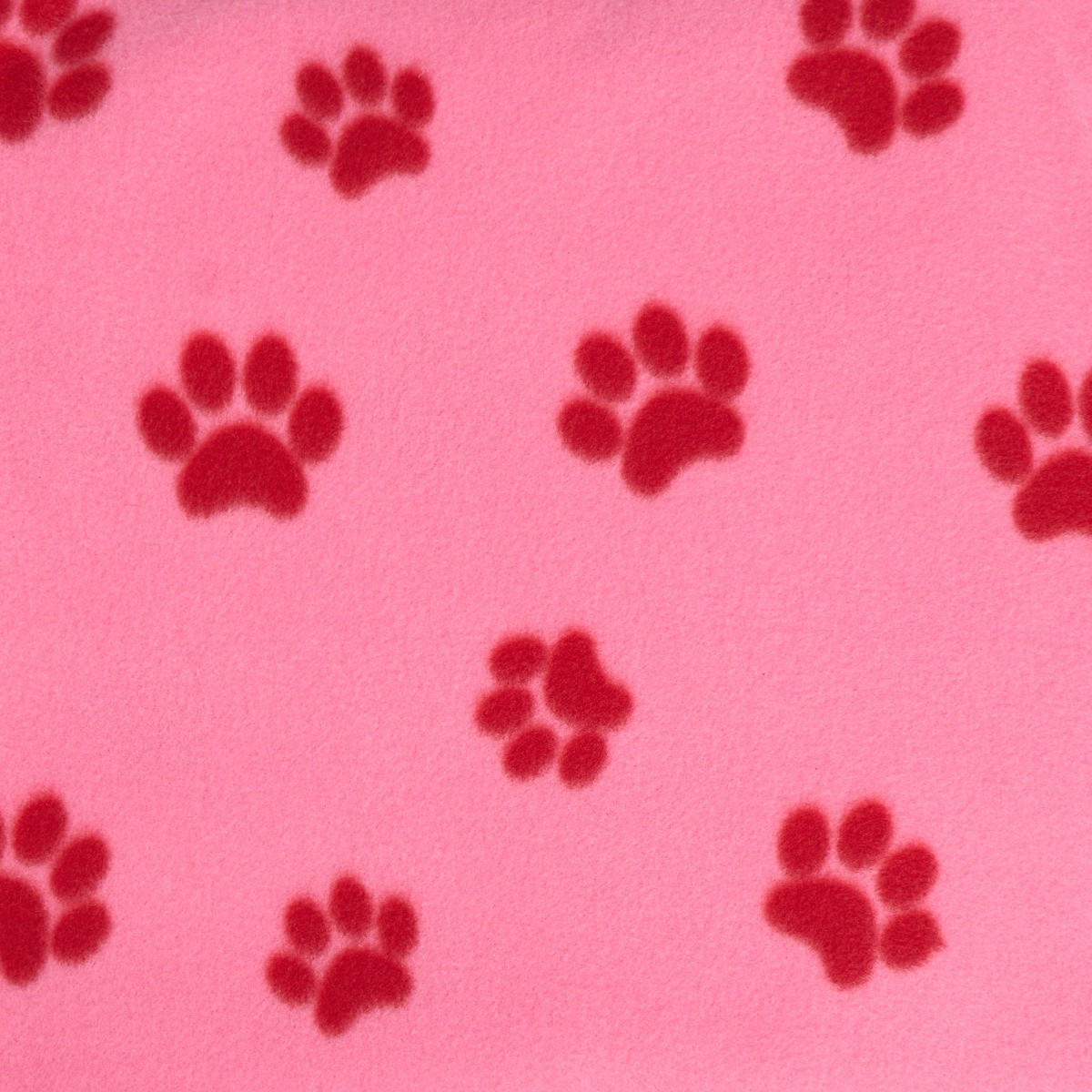OHS Pet Paw Print Fleece Throw - Pink/Red>