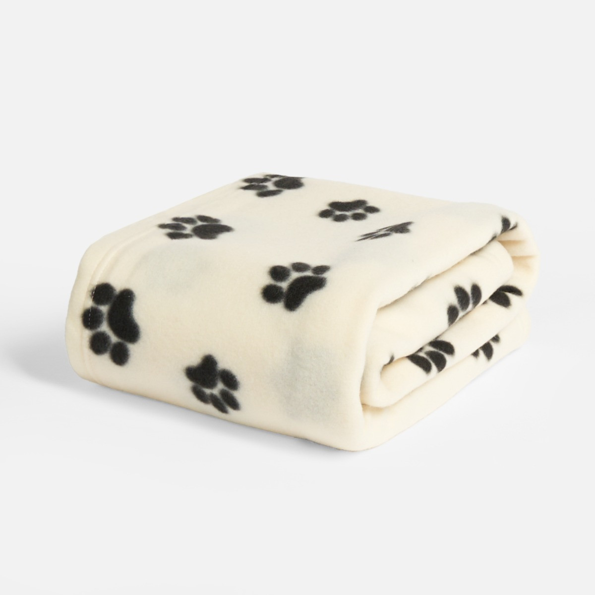 OHS Pet Paw Print Fleece Throw - Cream>