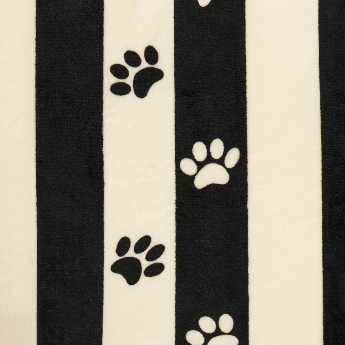 OHS Stripe Paw Print Sherpa Reverse Throw - Monochrome>