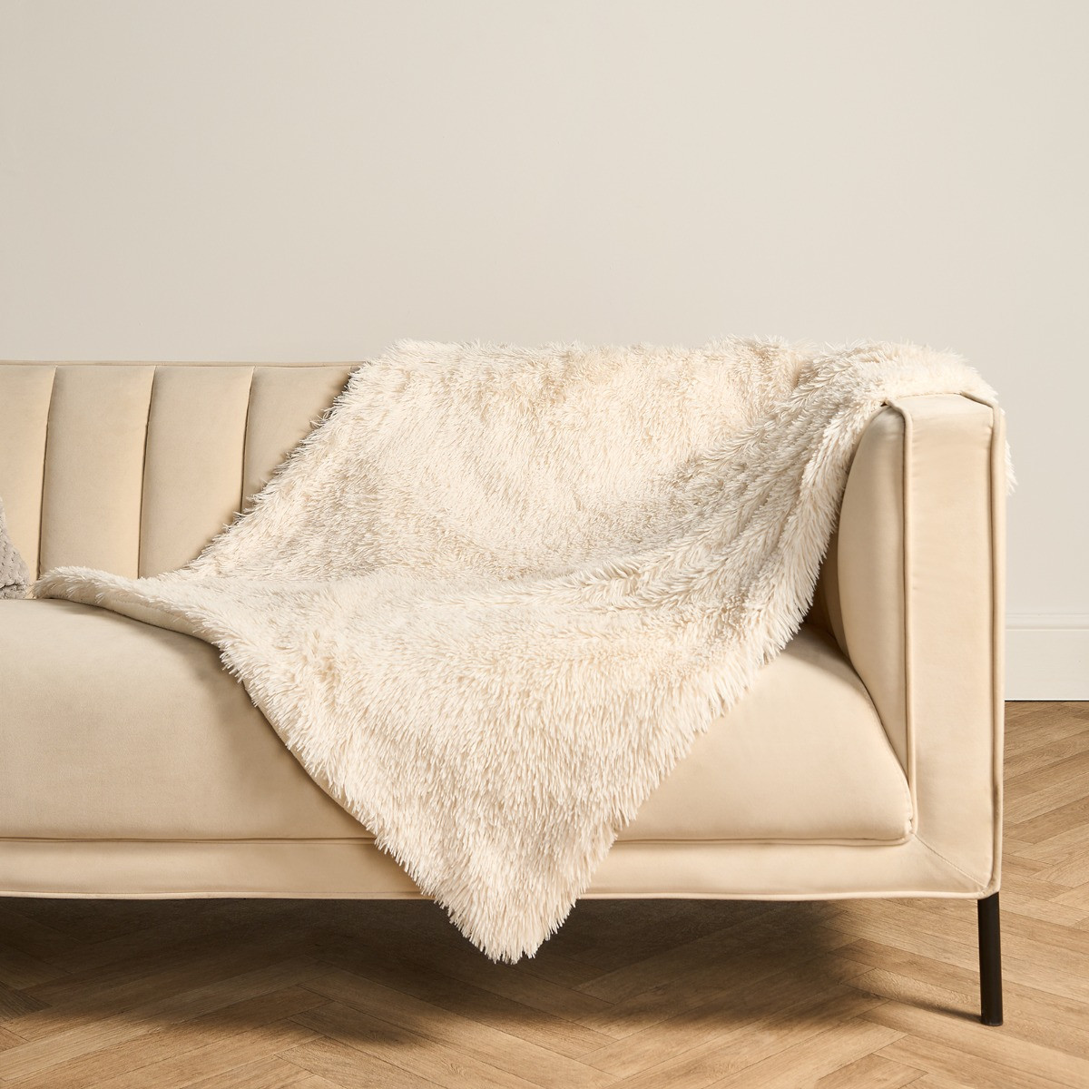 OHS Pet Calming Fluffy Throw - Cream>