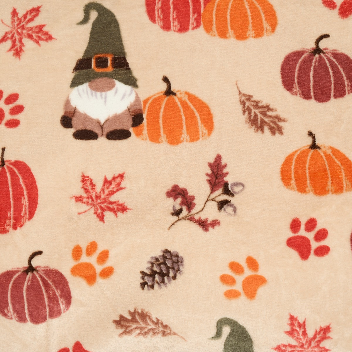 OHS Autumn Paw Print Pet Bed - Natural >