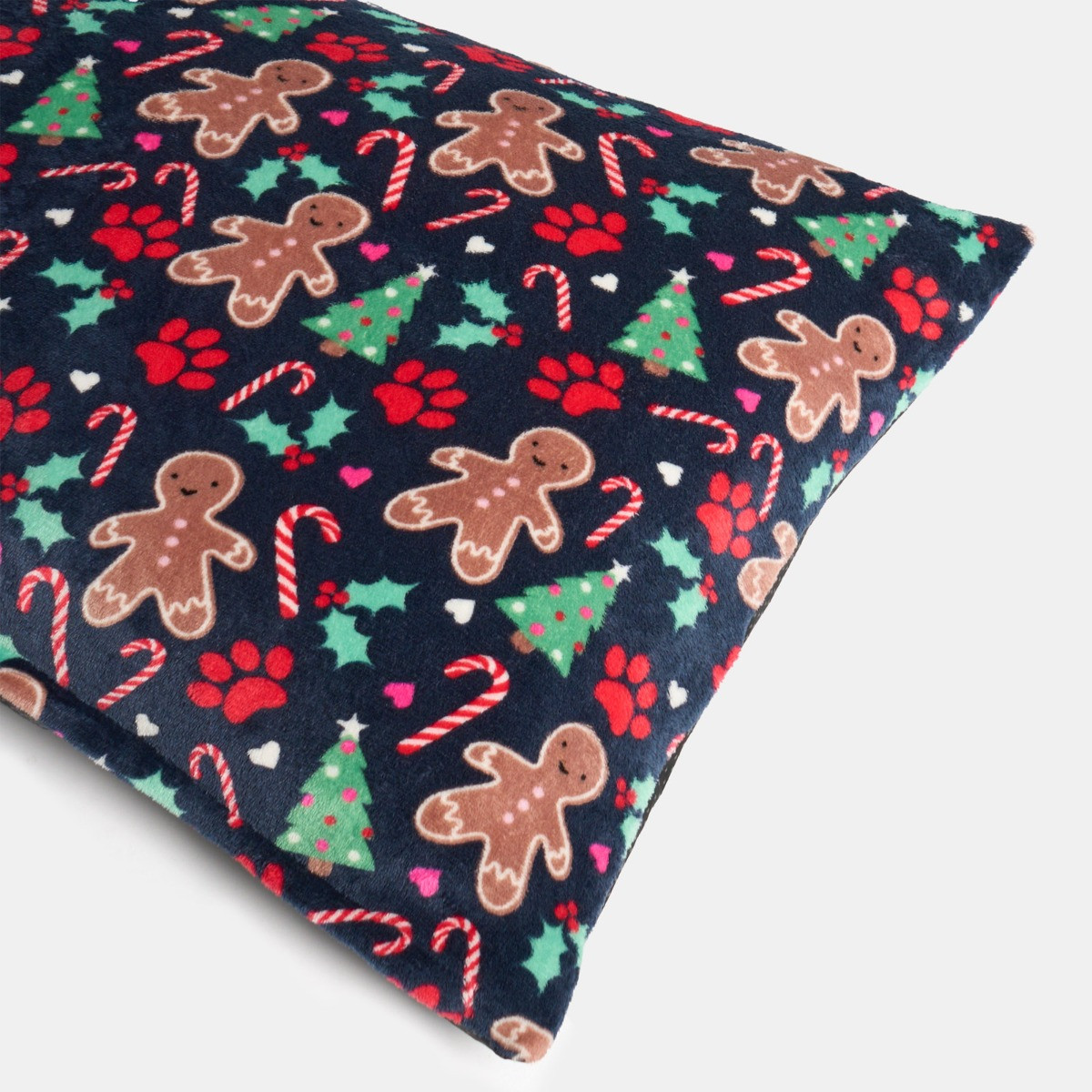 OHS Gingerbread Paw Print Pet Bed - Navy>