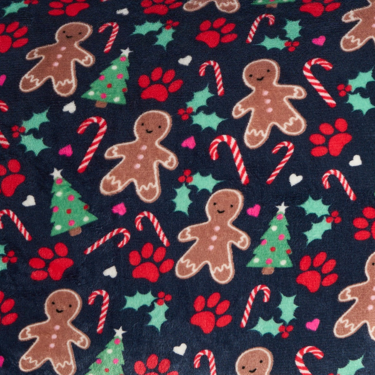 OHS Gingerbread Paw Print Pet Bed - Navy>