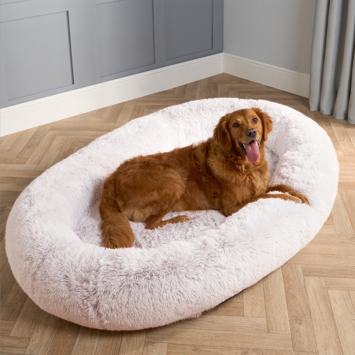 OHS Fluffy Marl Human Size Pet Bed - Blush>