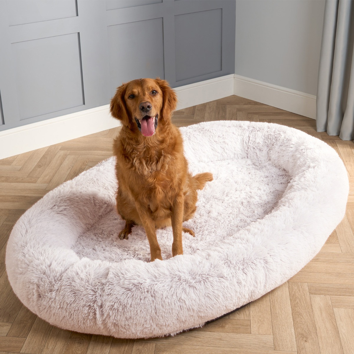 OHS Fluffy Marl Human Size Pet Bed - Blush>