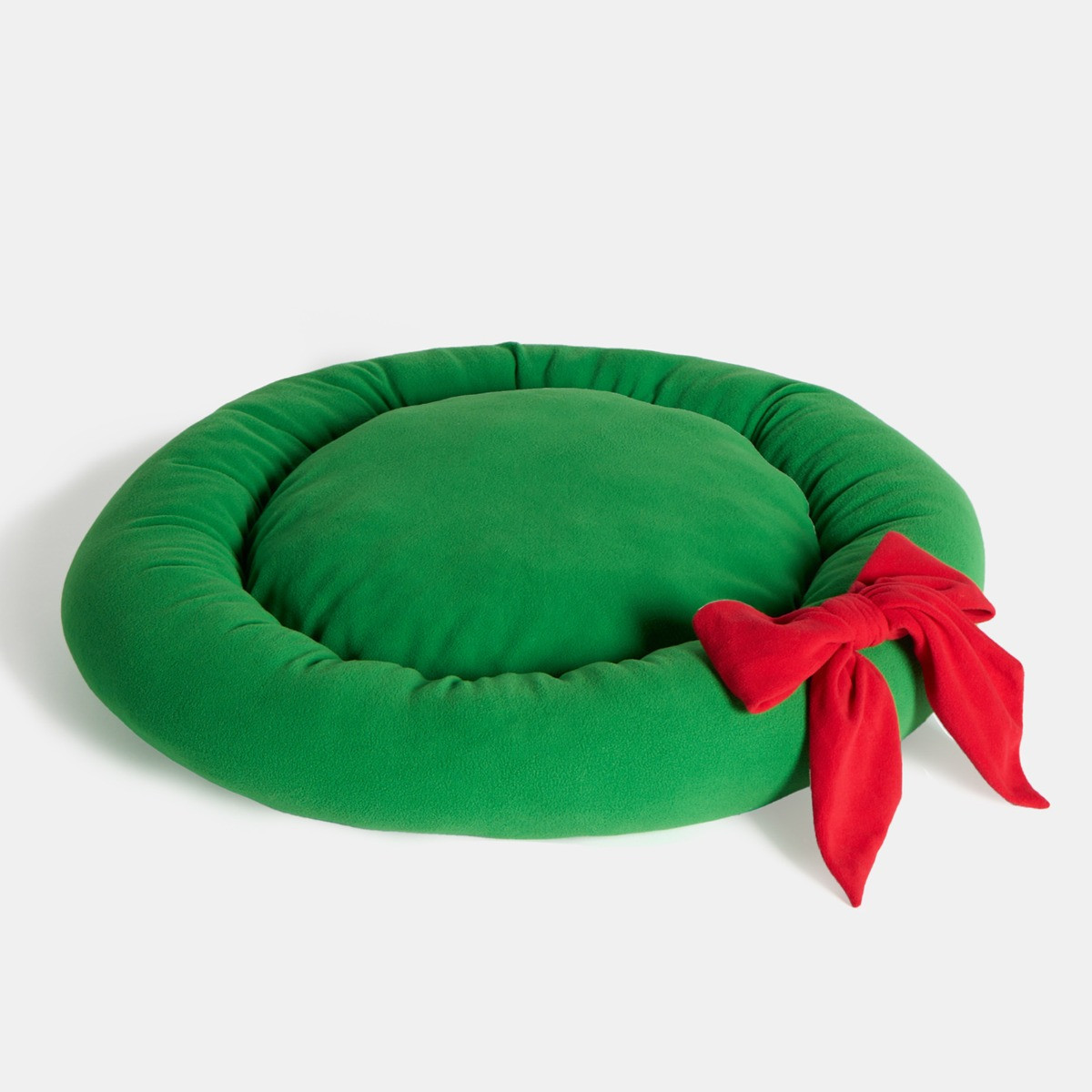 OHS Christmas Bow Wreath Pet Bed - Green>