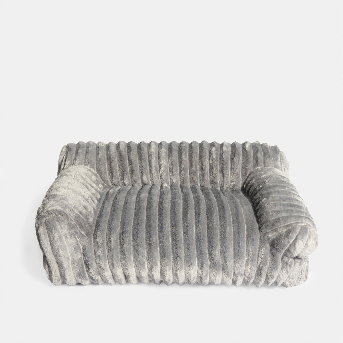 OHS Plush Ribbed Pet Sofa Bed, Grey - Large>