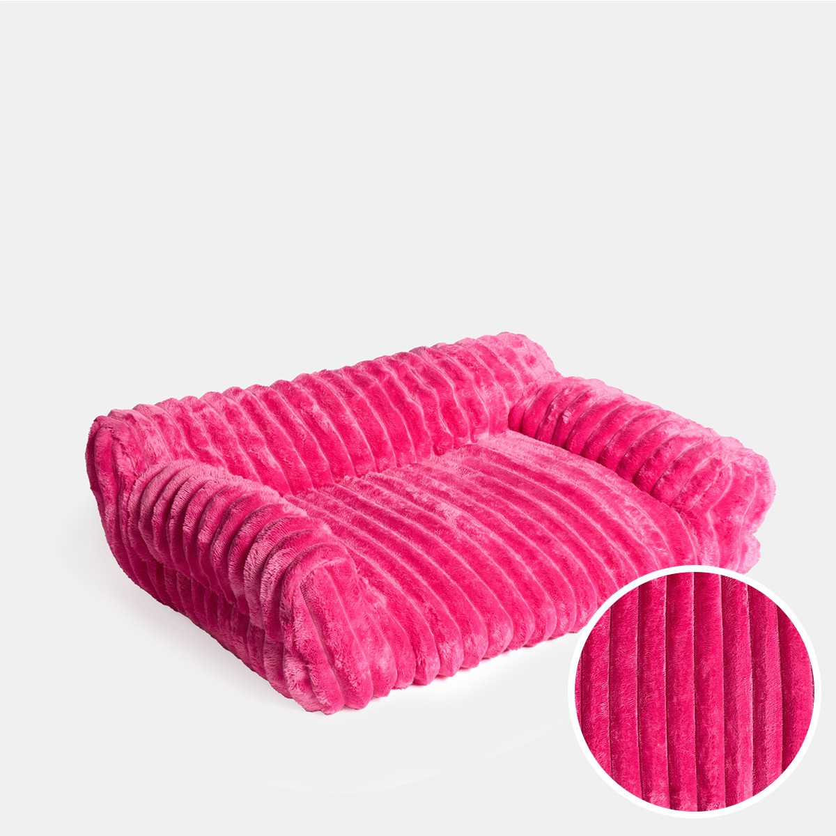 OHS Plush Ribbed Pet Sofa Bed - Hot Pink>
