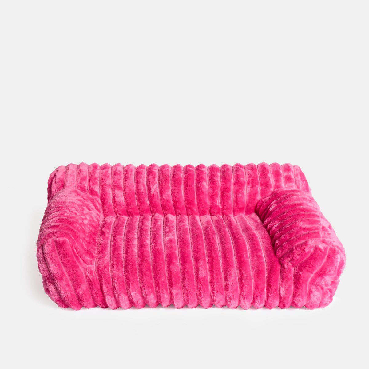 OHS Plush Ribbed Pet Sofa Bed - Hot Pink>