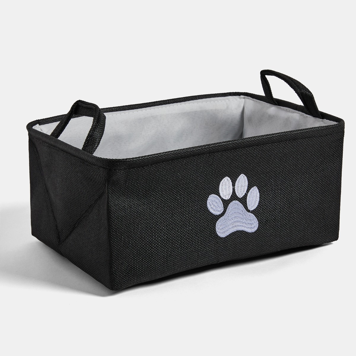 OHS Pet Paw Embroidered Storage Basket - Black>