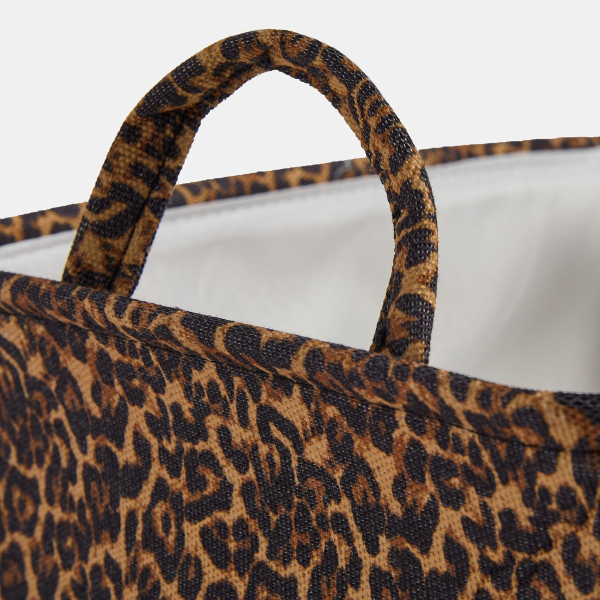 OHS Leopard Print Pet Paw Embroidered Storage Basket - Natural>