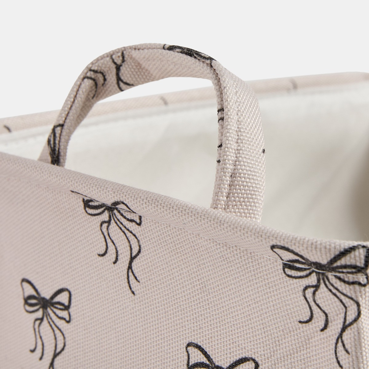 OHS Bow Print Pet Paw Embroidered Storage Basket - Monochrome>
