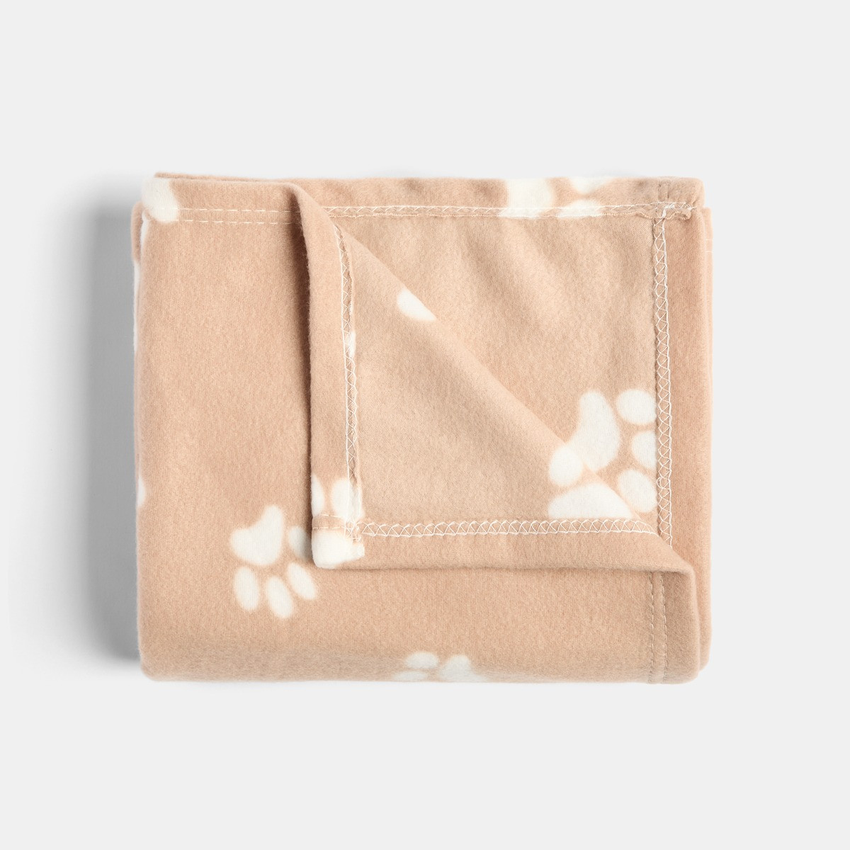 OHS Pet Paw Print Fleece Throw - Natural>