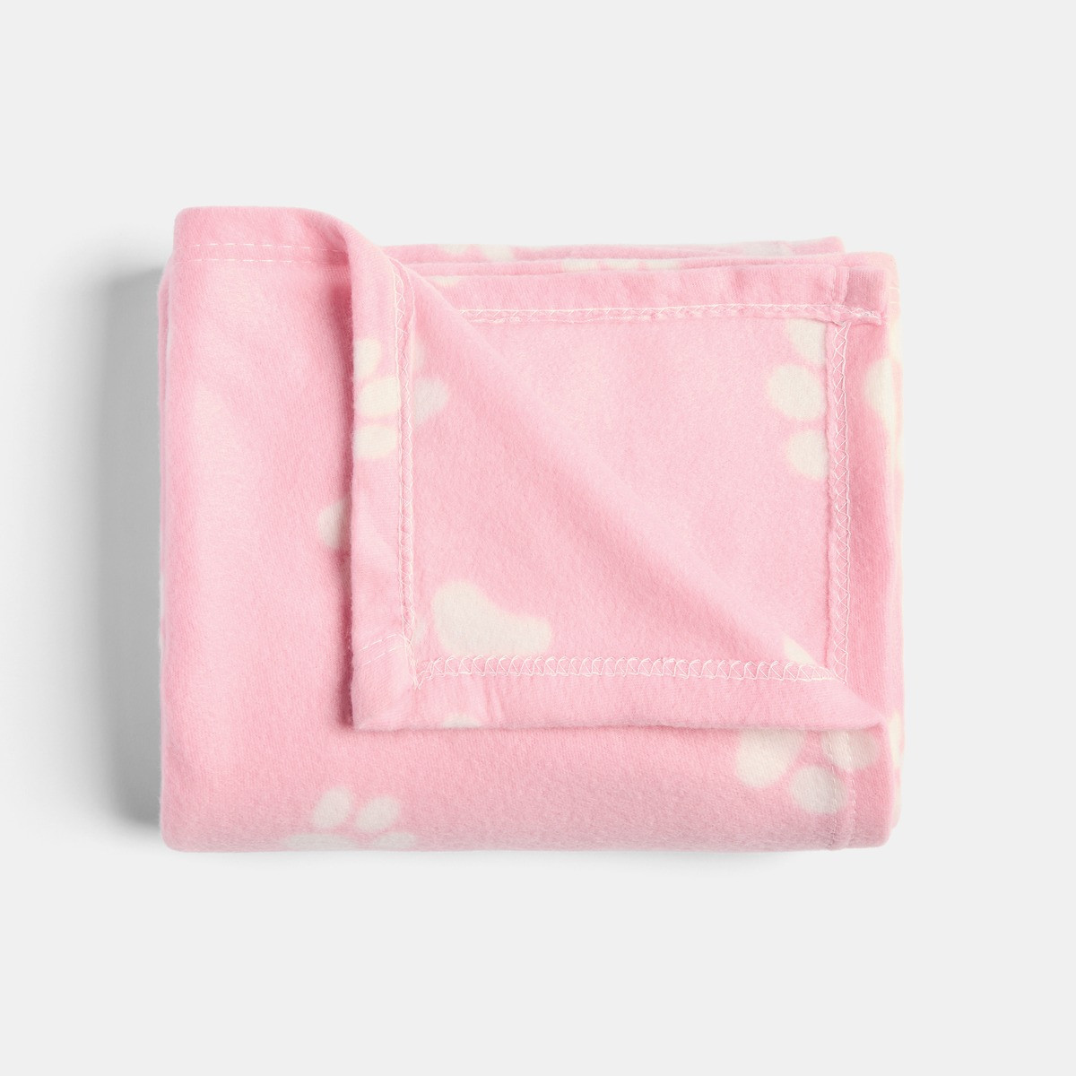 OHS Pet Paw Print Fleece Throw - Blush>