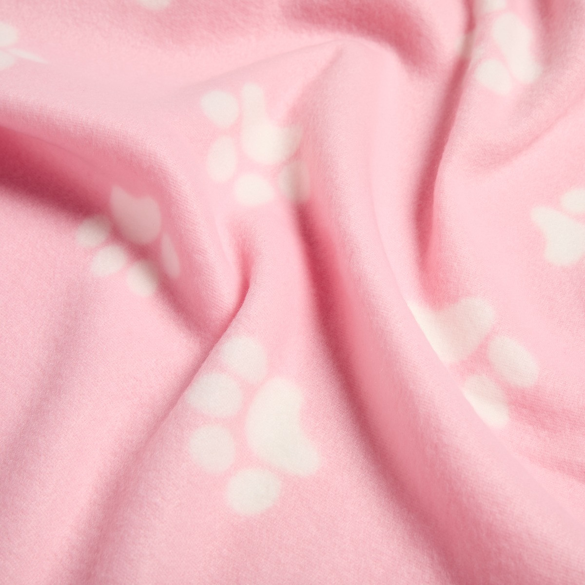 OHS Pet Paw Print Fleece Throw - Blush>