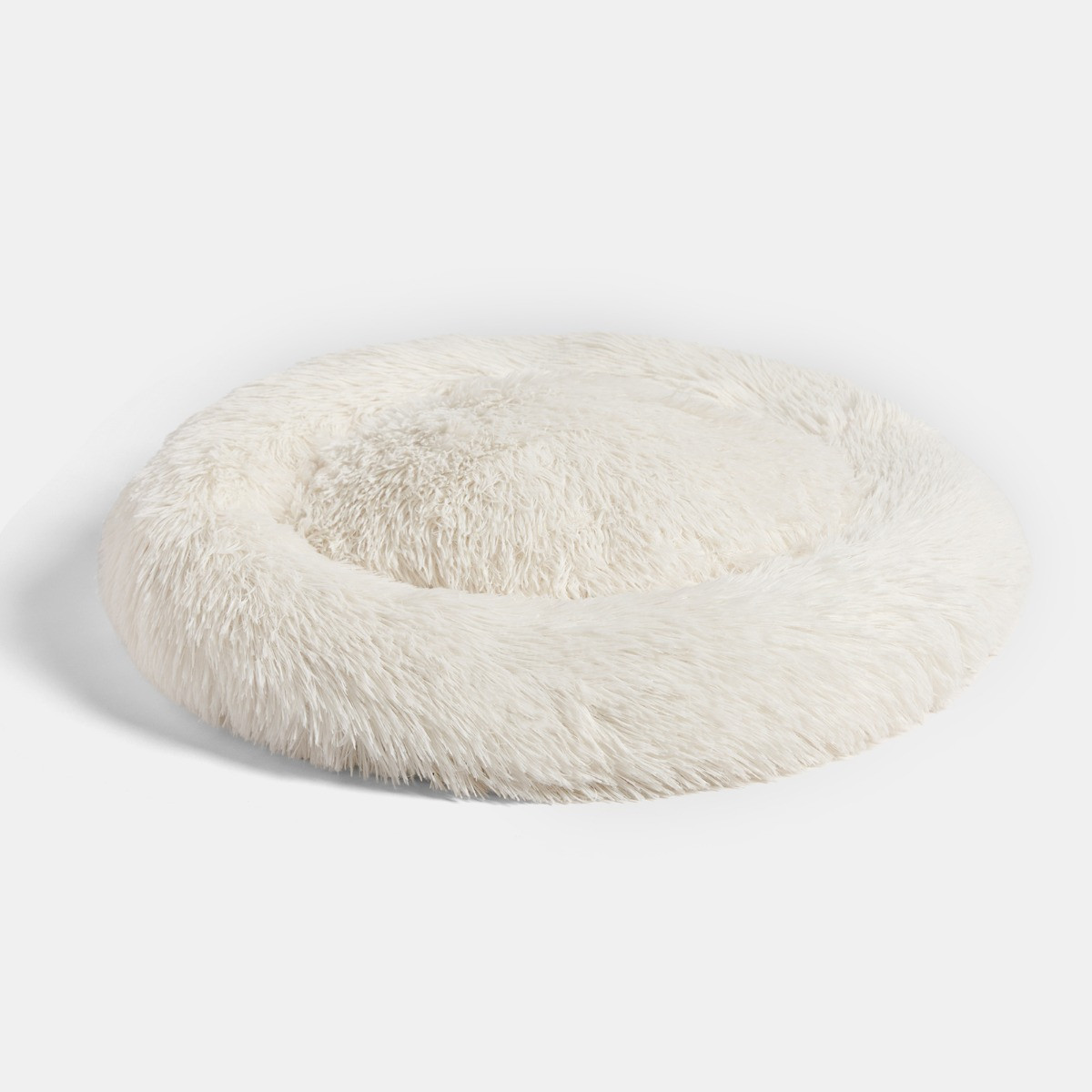 OHS Fluffy Round Calming Pet Bed - Cream>