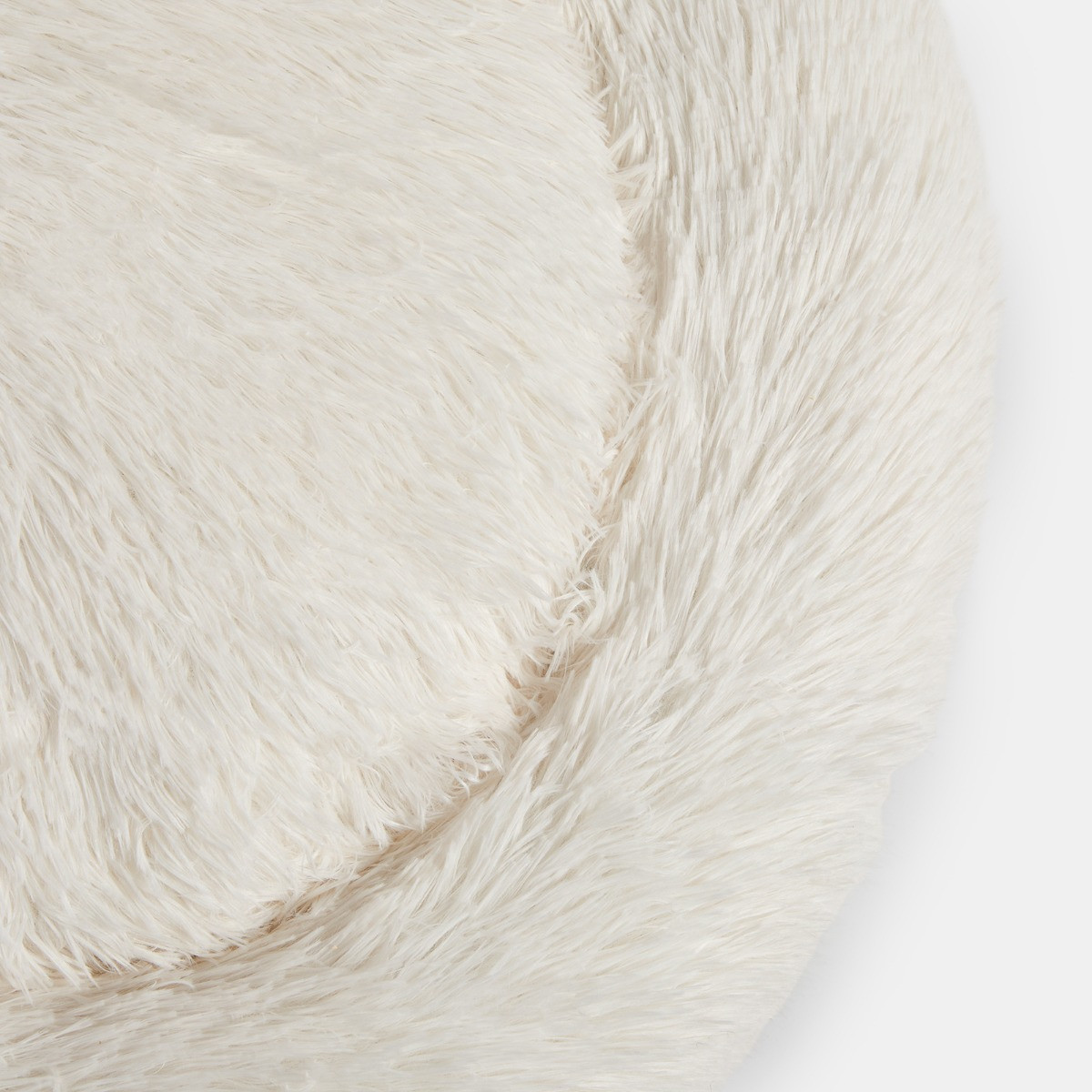 OHS Fluffy Round Calming Pet Bed - Cream>
