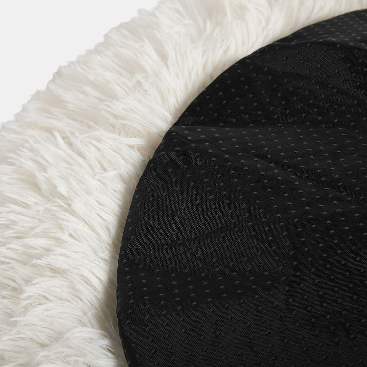 OHS Fluffy Round Calming Pet Bed - Cream>