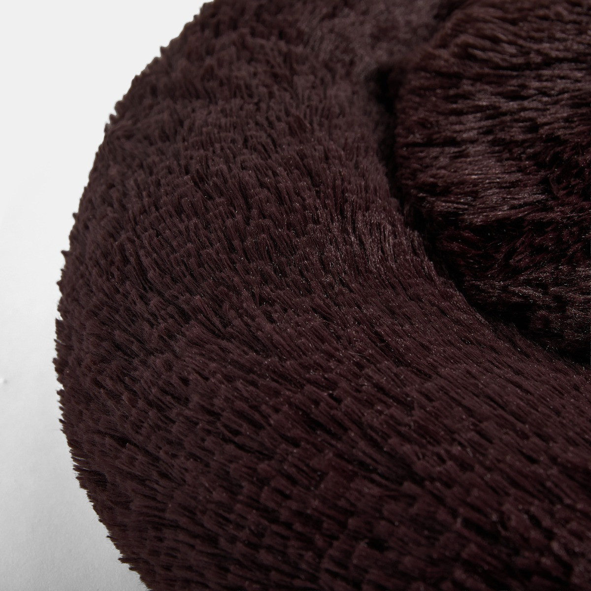OHS Fluffy Round Calming Pet Bed - Brown>