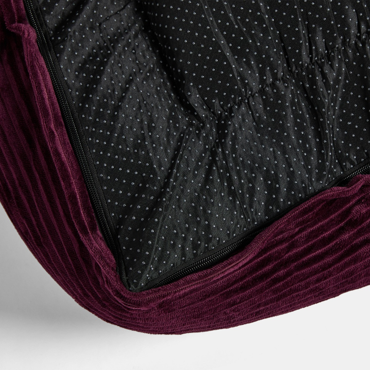 OHS Soft Faux Fur Ribbed Pet Bed, Burgundy - Extra Large>