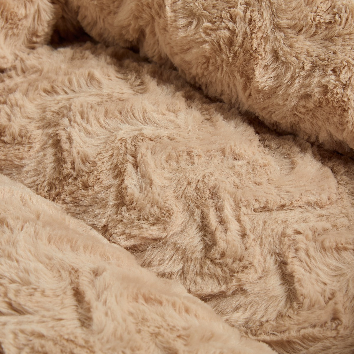 OHS Soft Faux Fur Ribbed Pet Bed, Mink - Extra Large>
