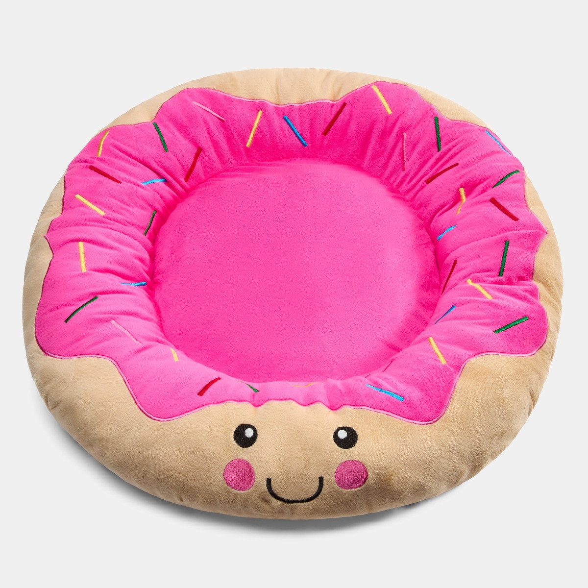 OHS Dolly The Doughnut Pet Bed - Brown/Pink>