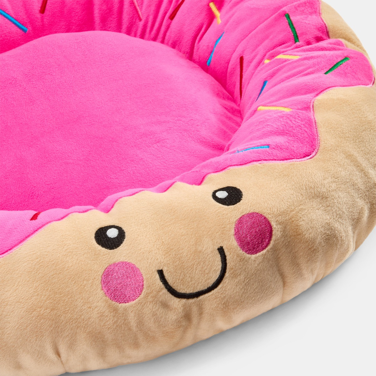 OHS Dolly The Doughnut Pet Bed - Brown/Pink>
