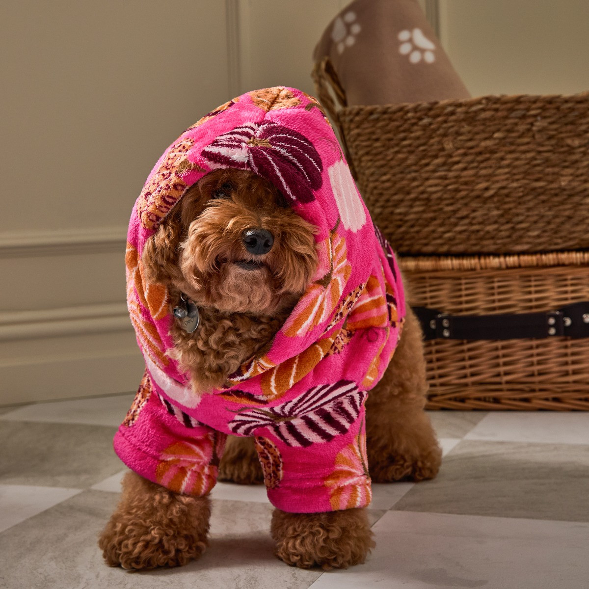 OHS Pumpkin Print Dog Hoodie Blanket - Pink>