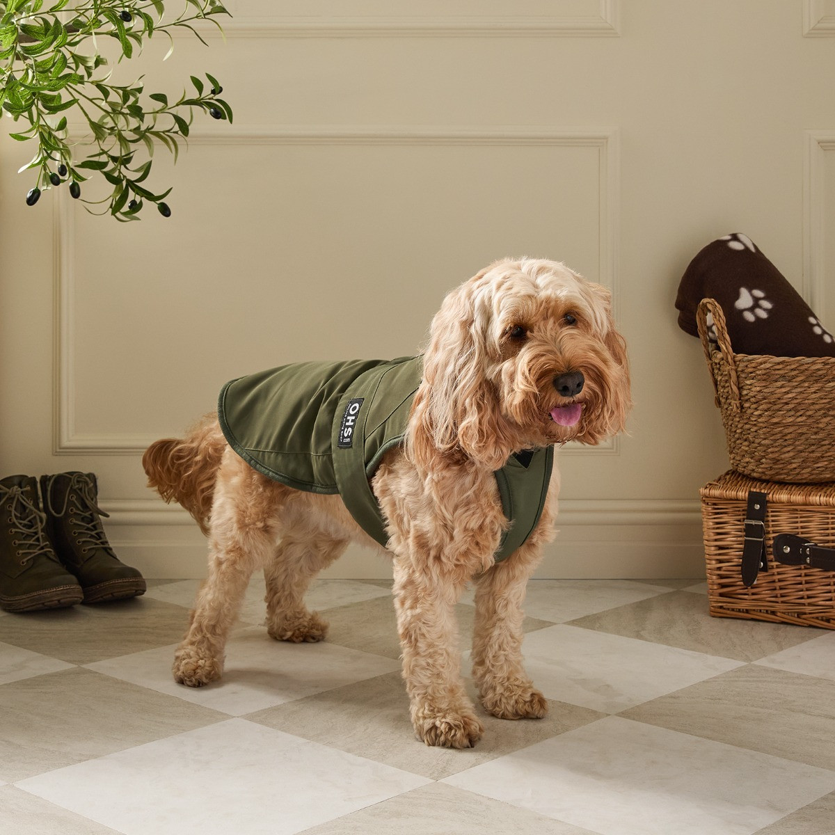 OHS Dog Drying Robe - Khaki/Beige>