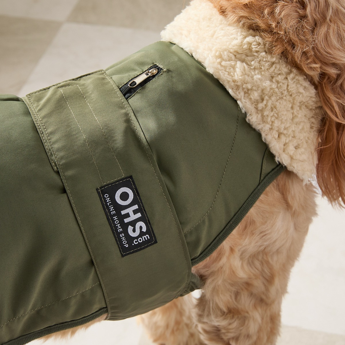OHS Dog Drying Robe - Khaki/Beige>