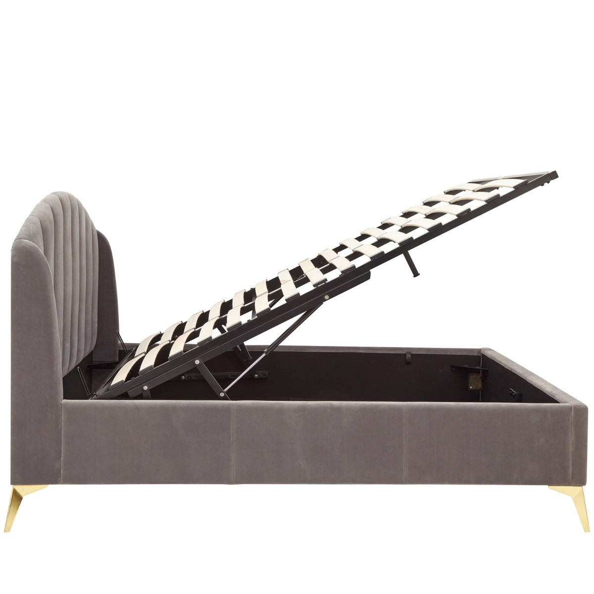 Pettine End Lift Ottoman Storage Bed, 4ft 6 Double - Grey>
