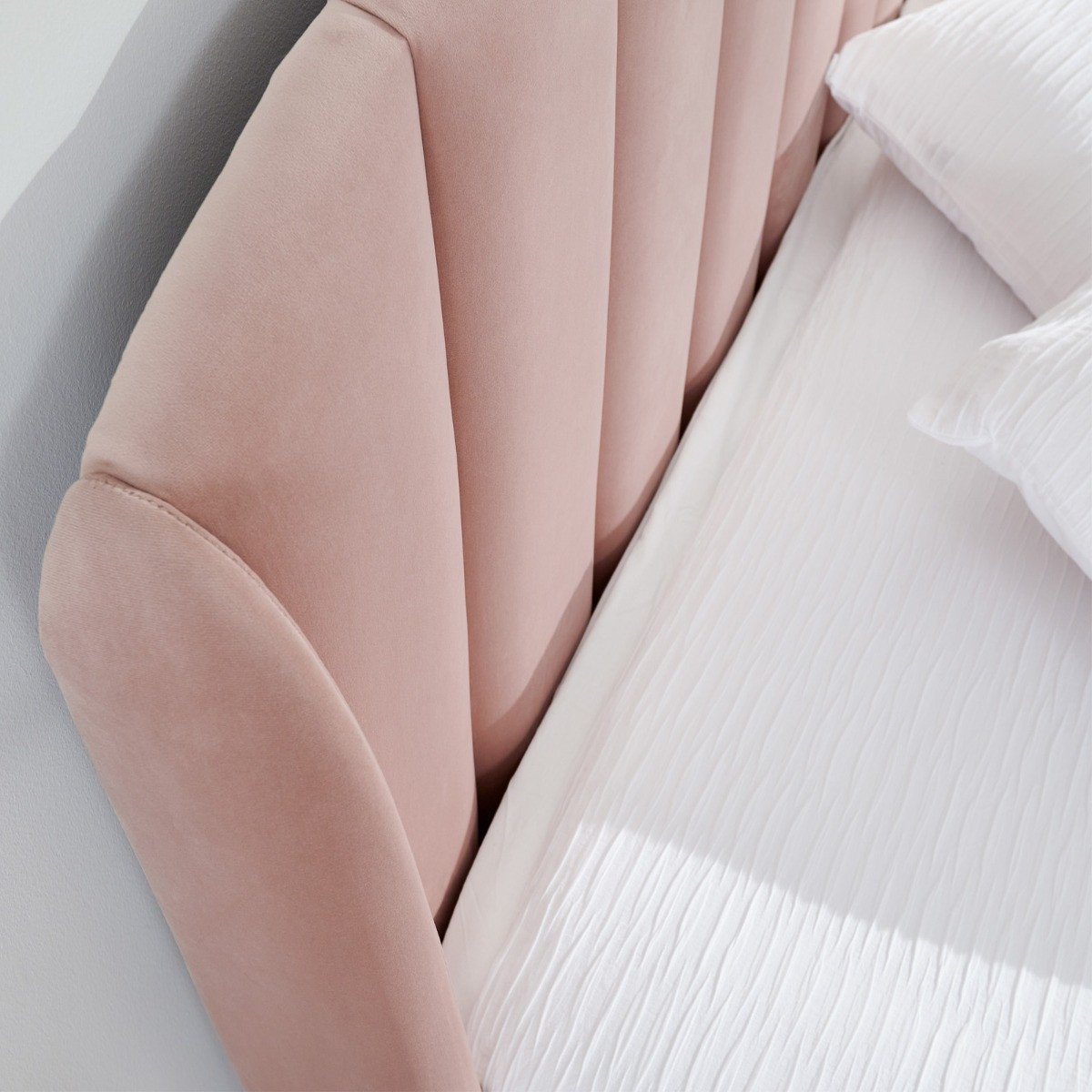 Pettine End Lift Ottoman Storage Bed - Blush Pink>